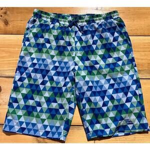 Eddie Bauer Boys Geometric Blue Swim Lined Pockets Geometric Beach Logo XL 18/20